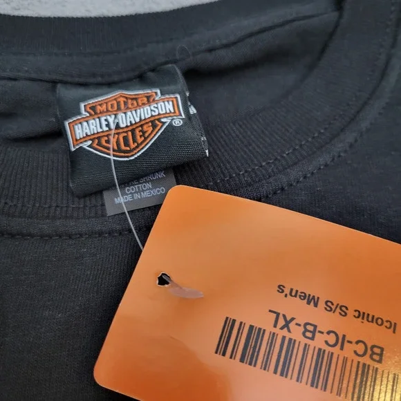 HARLEY DAVIDSON Shirt XL Black Orange Daytona FL Teddy Morse ColorBlock Logo New - Picture 8 of 10